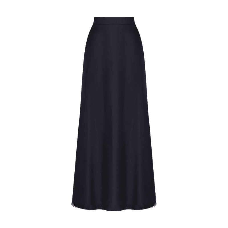 Silk midi skirts with buttons